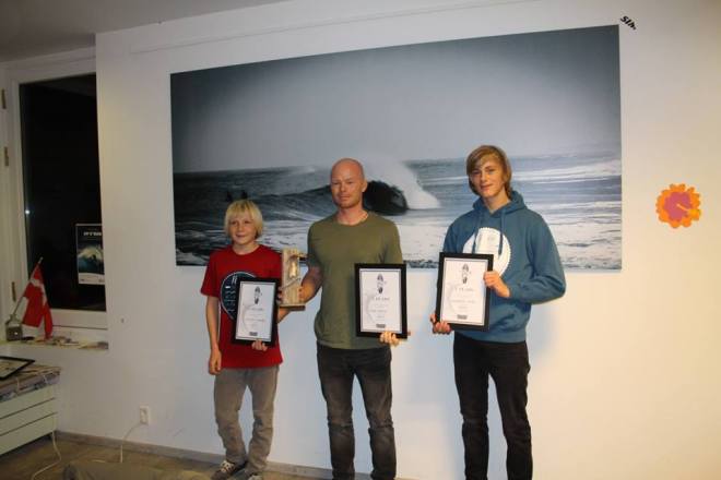 Mads Ejstrup på en 1. plads, Christian Andersen på en 2. plads og Christoffer Holler på en 3. plads. Foto: DSRF